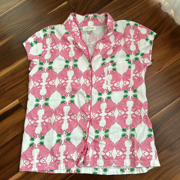 JAYES STUDIO INTIMATES TWO PIECE SET PINK ELEPHANT 🐘 AND 🌴 BOTH SIZE XSMALL - Picture 3 of 11